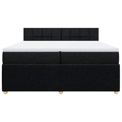 Boxspringbett mit Matratze Schwarz 200x200 cm Stoff