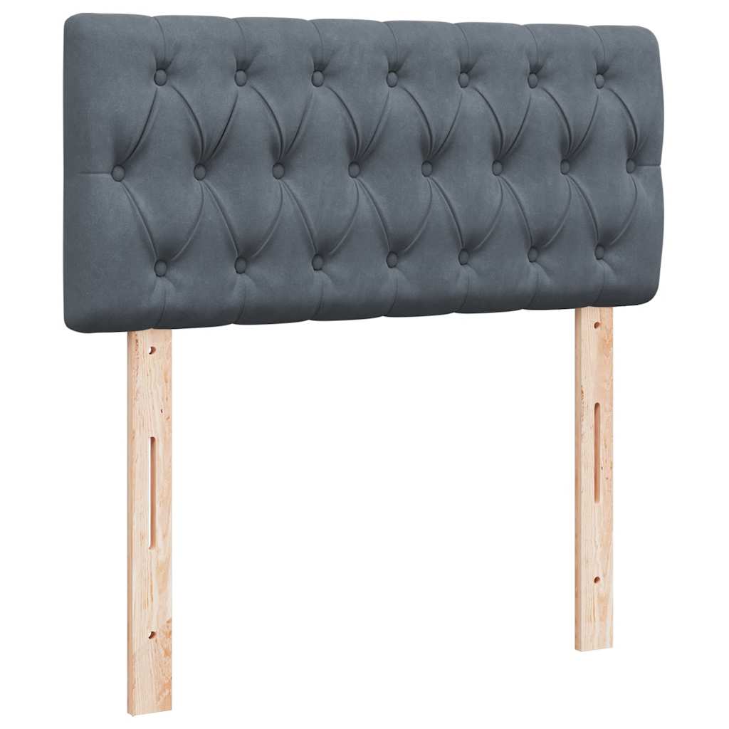 Boxspringbett mit Matratze Dunkelgrau 80x200 cm Samt
