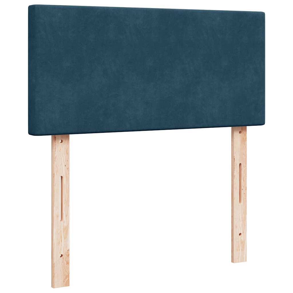 Boxspringbett mit Matratze Blau 90x190 cm Samt