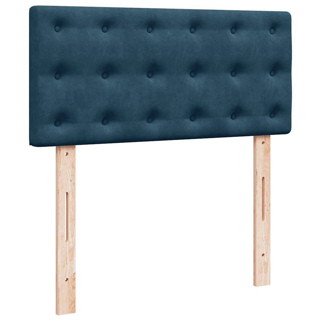 Boxspringbett mit Matratze Blau 90x190 cm Samt