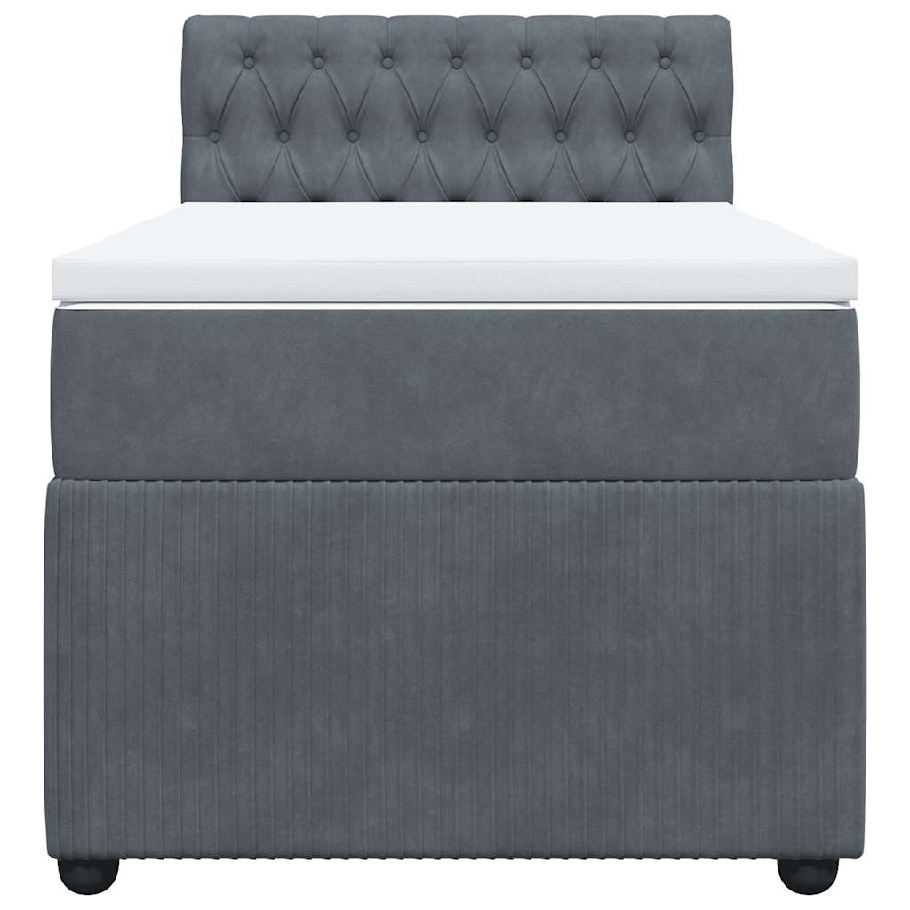 Boxspringbett mit Matratze Dunkelgrau 90x190 cm Samt