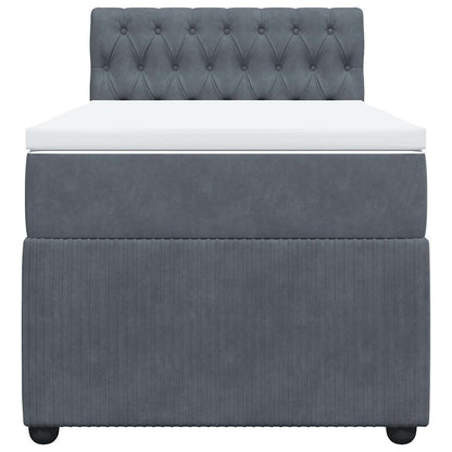 Boxspringbett mit Matratze Dunkelgrau 90x190 cm Samt