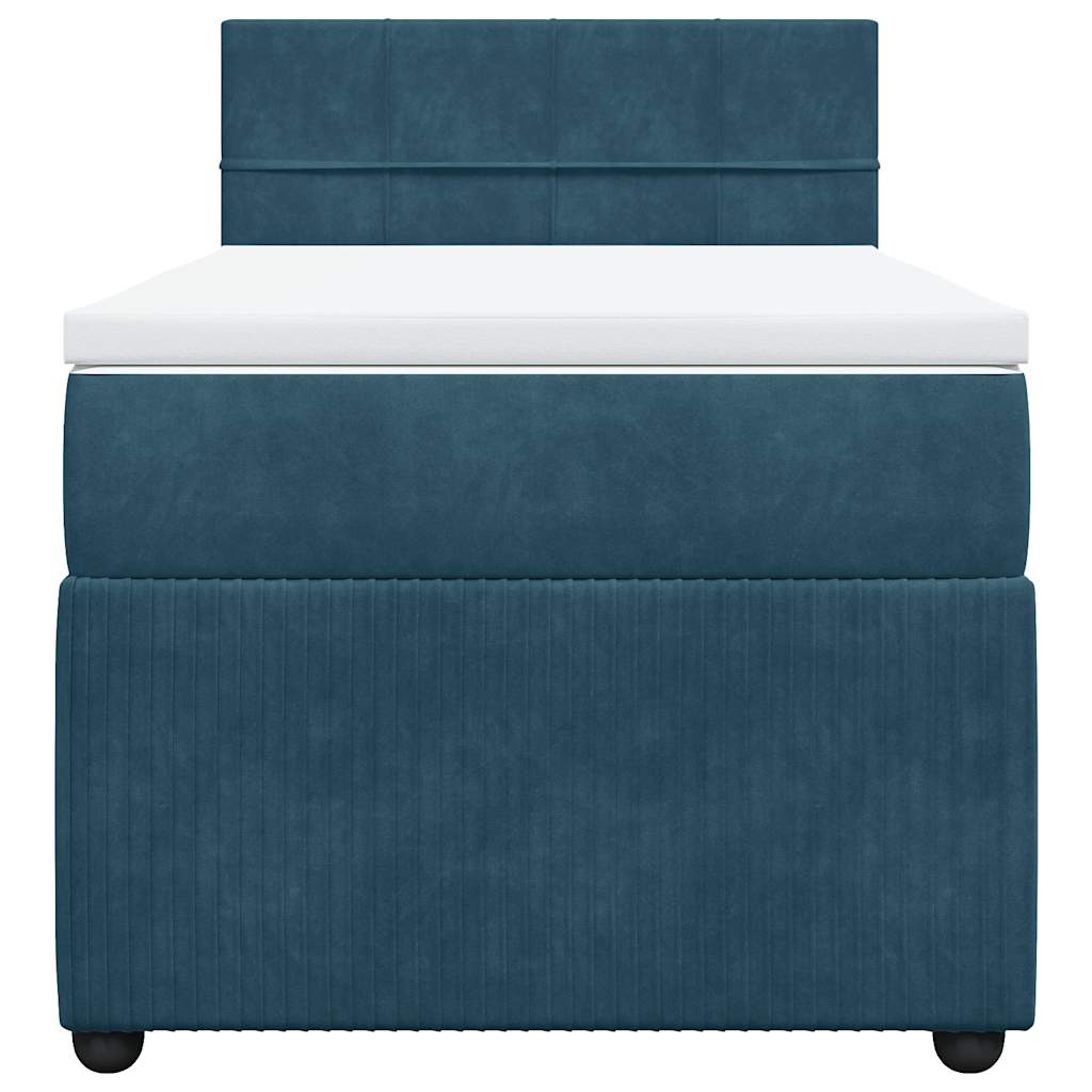 Boxspringbett mit Matratze Blau 90x190 cm Samt
