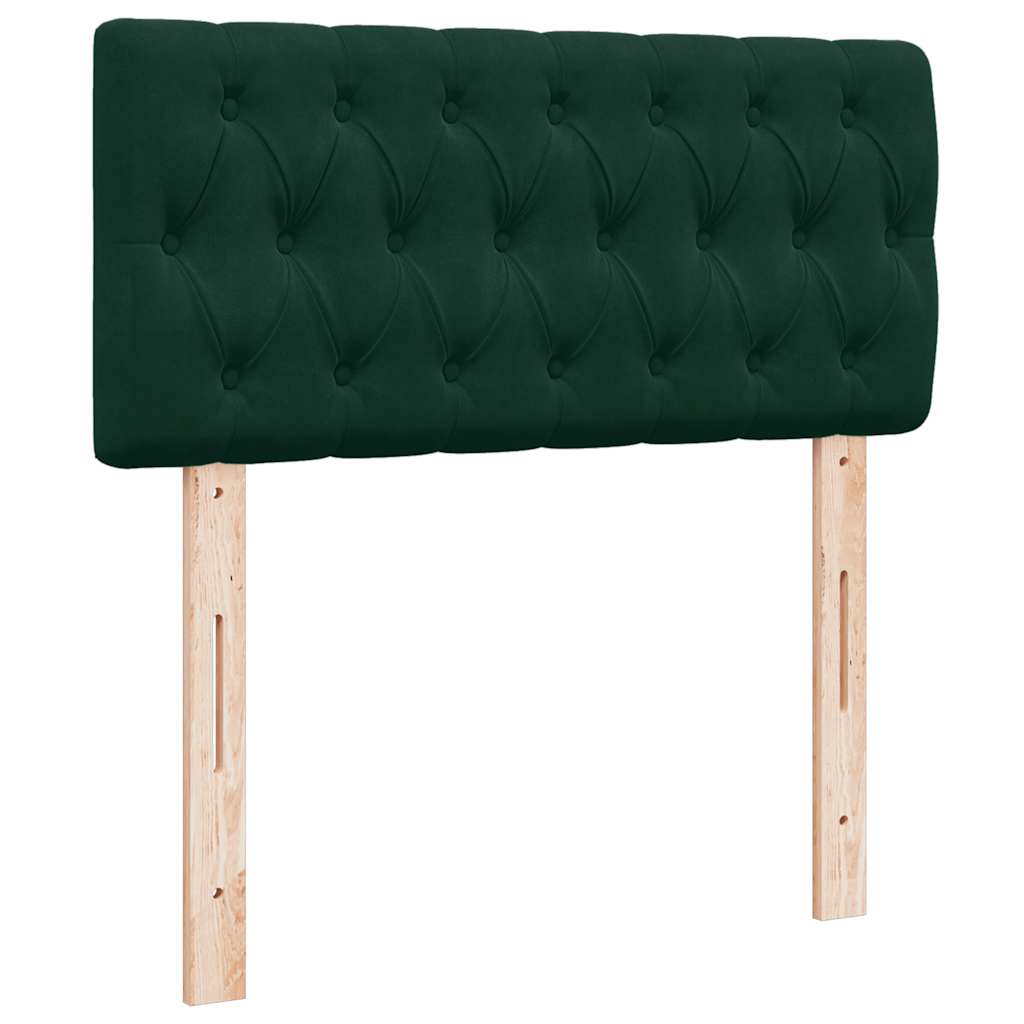 Boxspringbett mit Matratze Dunkelgrün 90x200 cm Samt