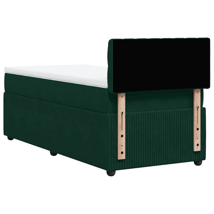 Boxspringbett mit Matratze Dunkelgrün 90x200 cm Samt