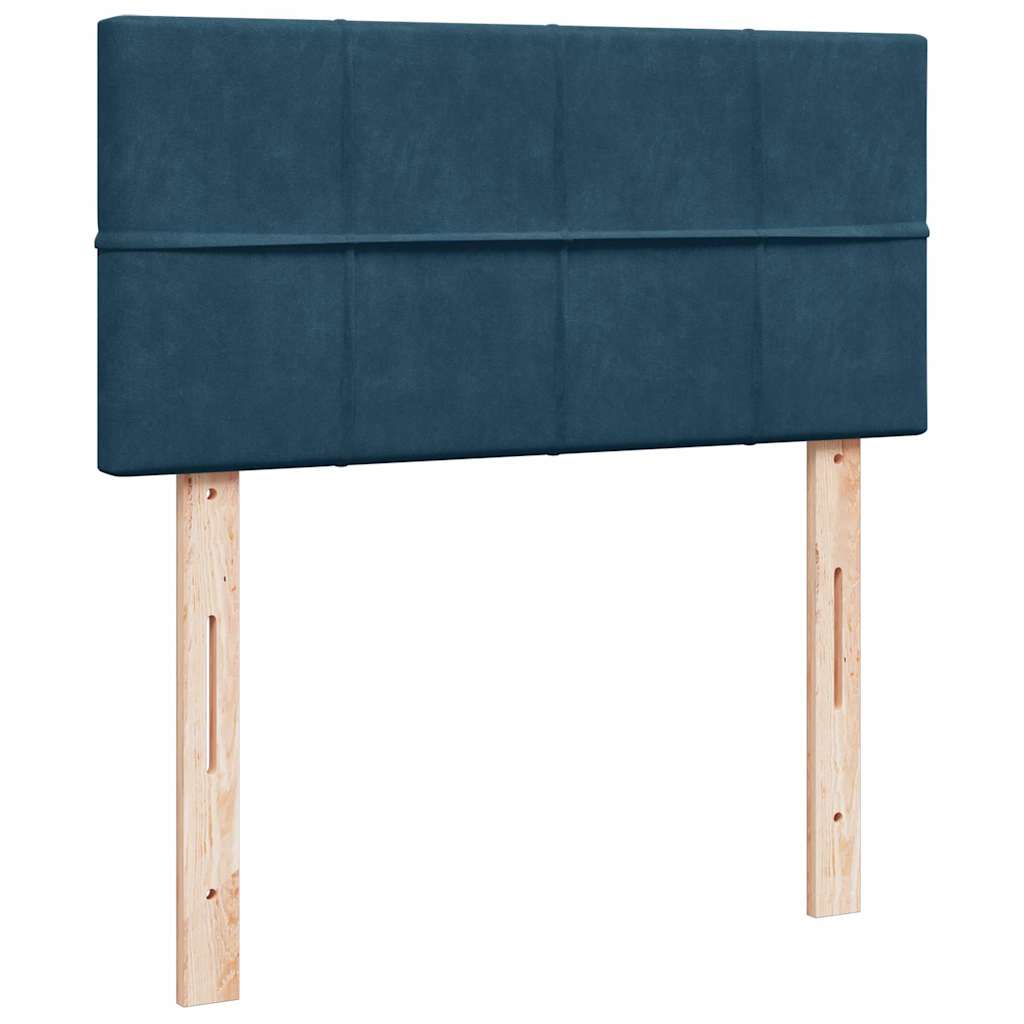 Boxspringbett mit Matratze Blau 90x200 cm Samt