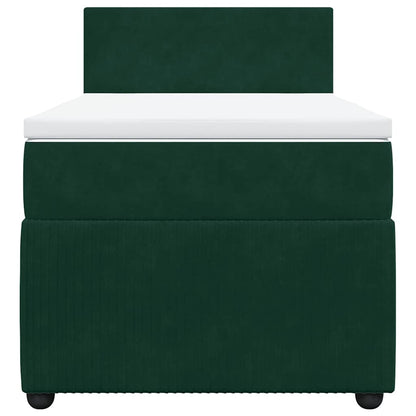 Boxspringbett mit Matratze Dunkelgrün 100x200 cm Samt
