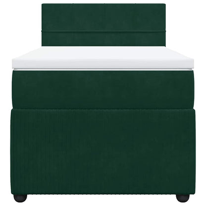 Boxspringbett mit Matratze Dunkelgrün 100x200 cm Samt