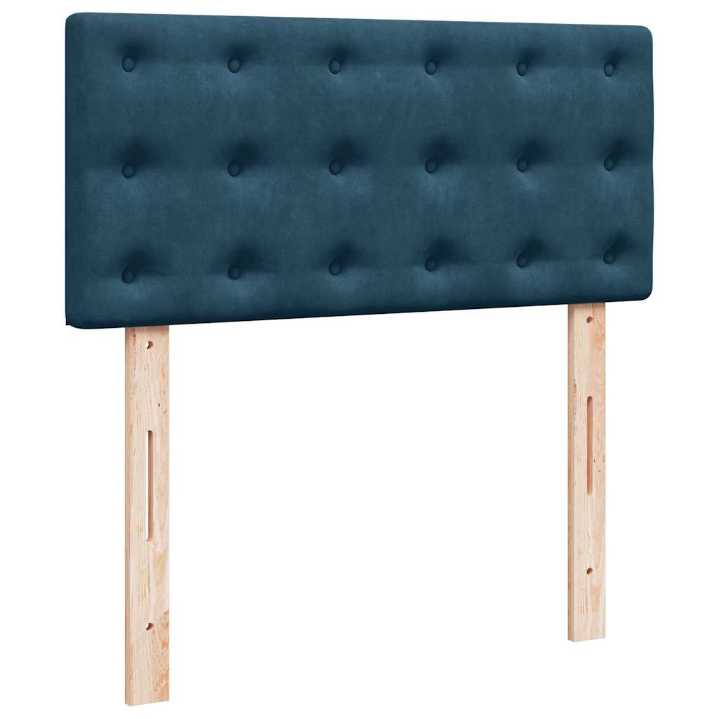 Boxspringbett mit Matratze Blau 100x200 cm Samt