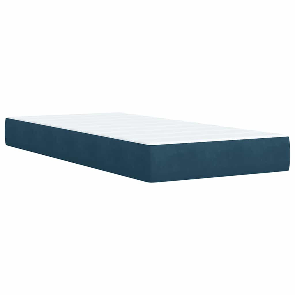 Boxspringbett mit Matratze Blau 100x200 cm Samt