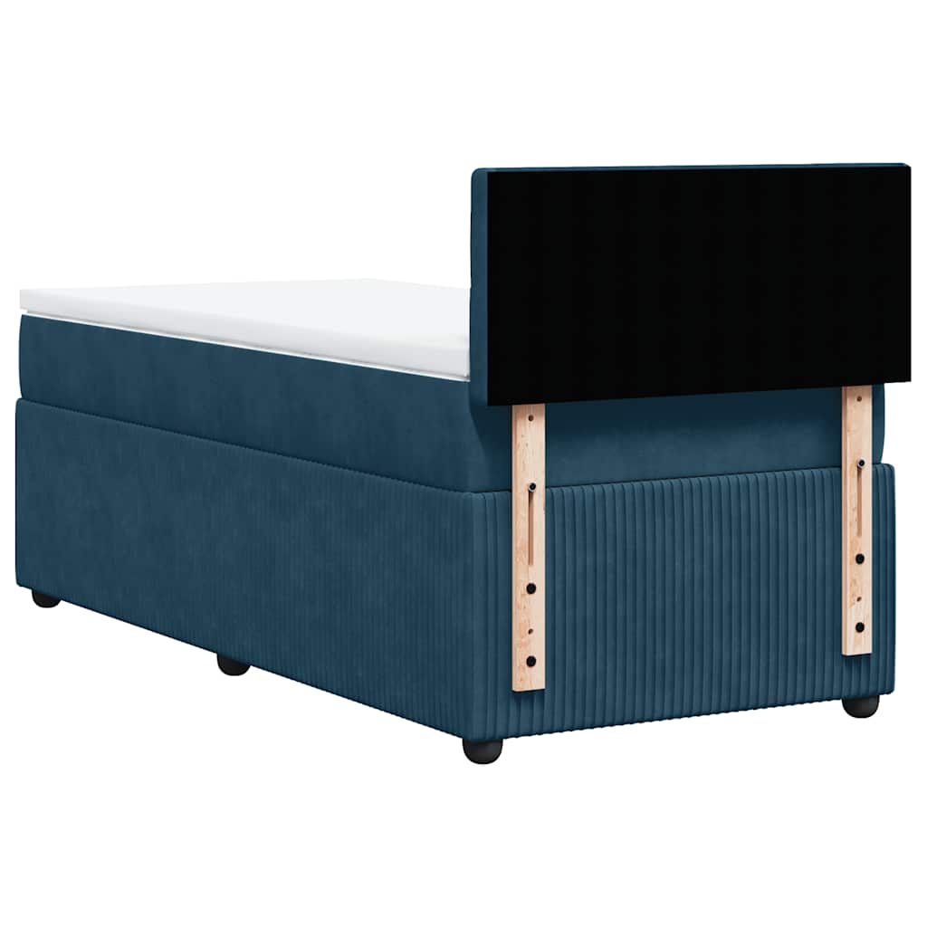 Boxspringbett mit Matratze Blau 100x200 cm Samt