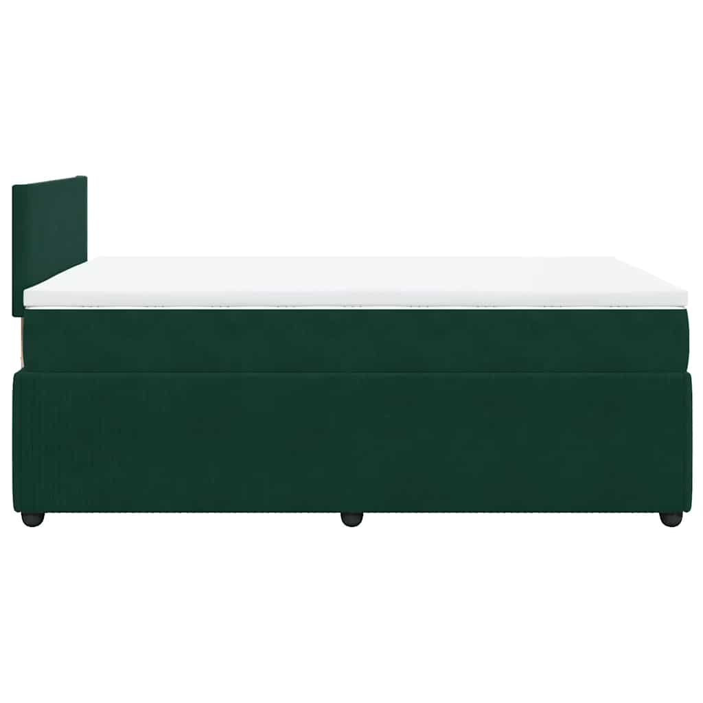Boxspringbett mit Matratze Dunkelgrün 120x190 cm Samt