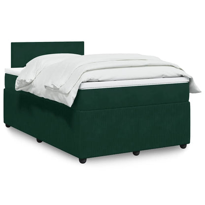 Boxspringbett mit Matratze Dunkelgrün 120x190 cm Samt