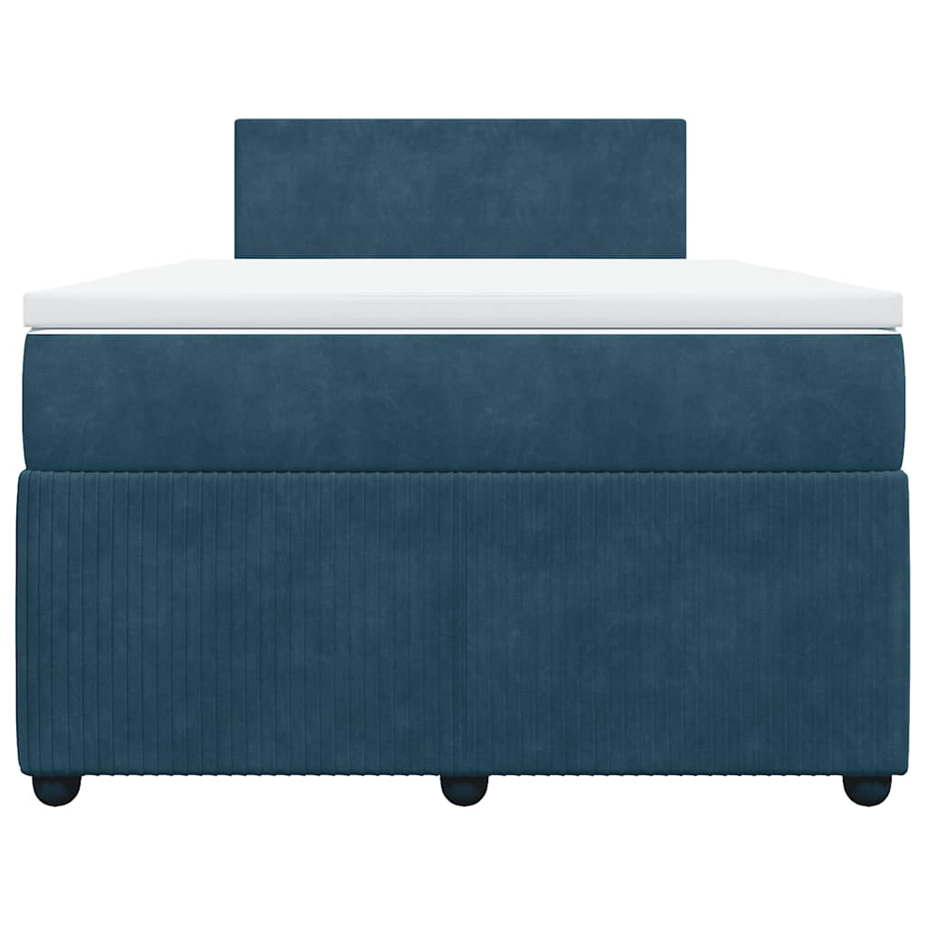 Boxspringbett mit Matratze Blau 120x190 cm Samt