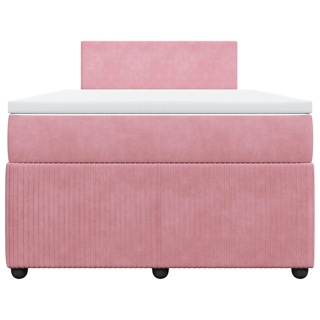 Boxspringbett mit Matratze Rosa 120x190 cm Samt