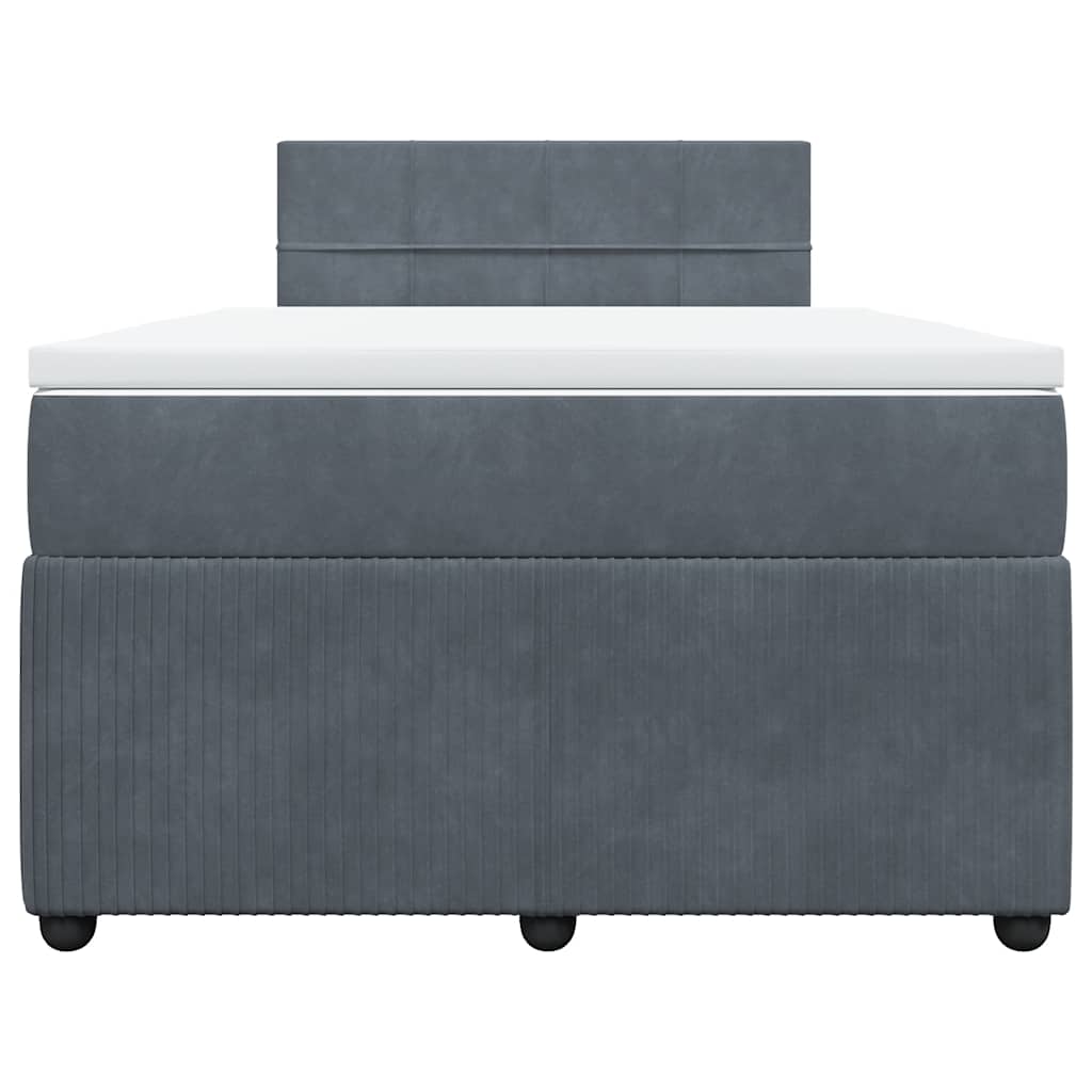 Boxspringbett mit Matratze Dunkelgrau 120x190 cm Samt