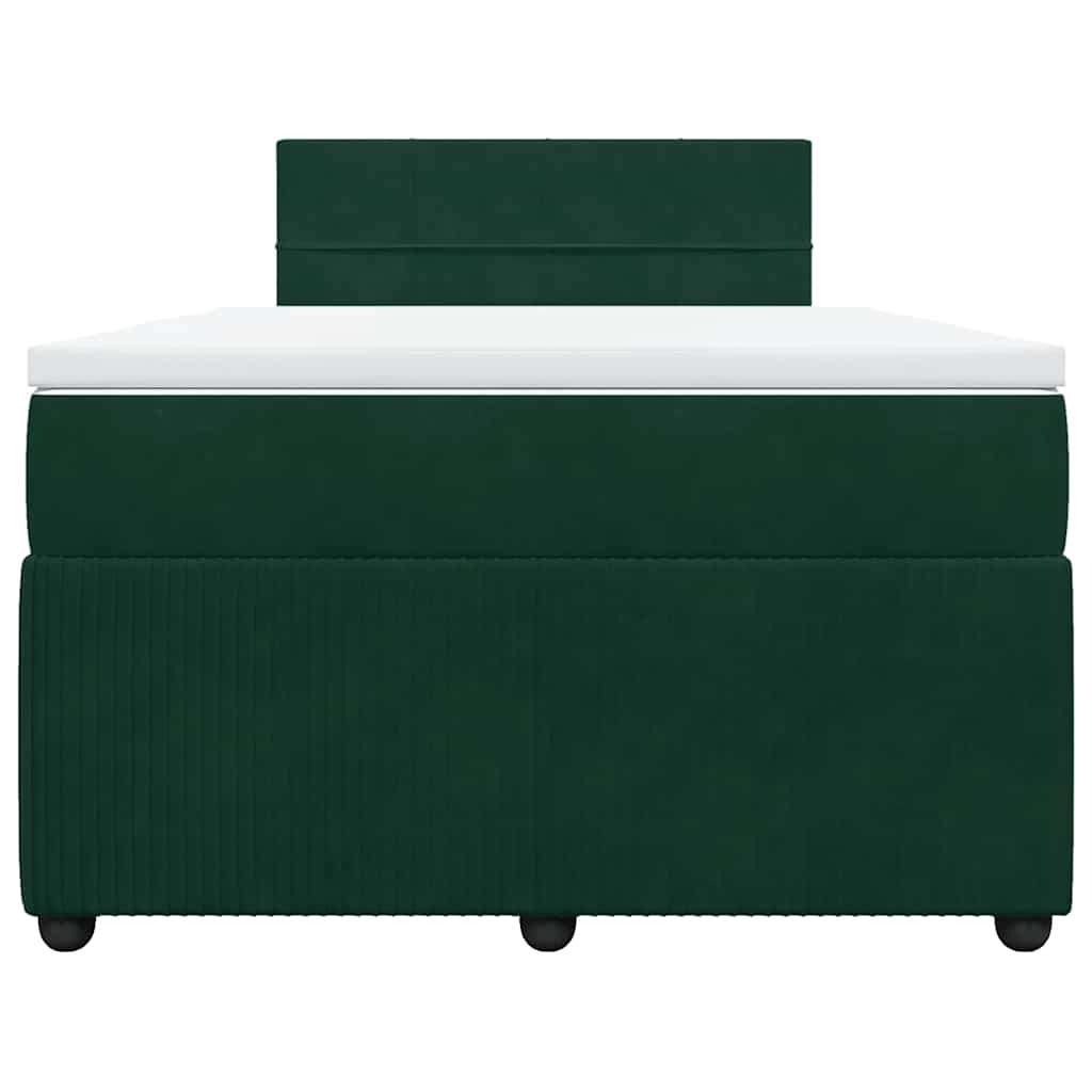 Boxspringbett mit Matratze Dunkelgrün 120x190 cm Samt