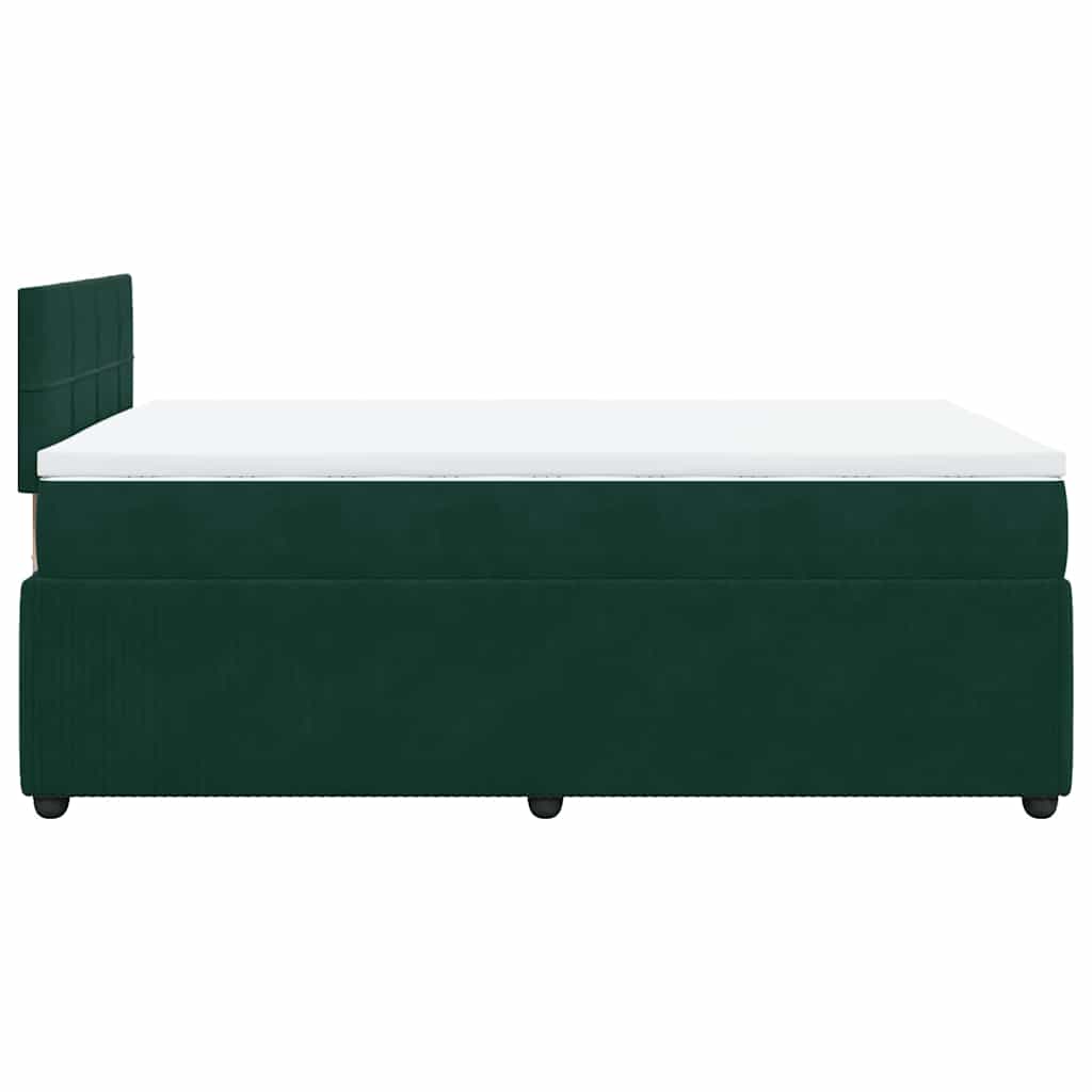 Boxspringbett mit Matratze Dunkelgrün 120x190 cm Samt