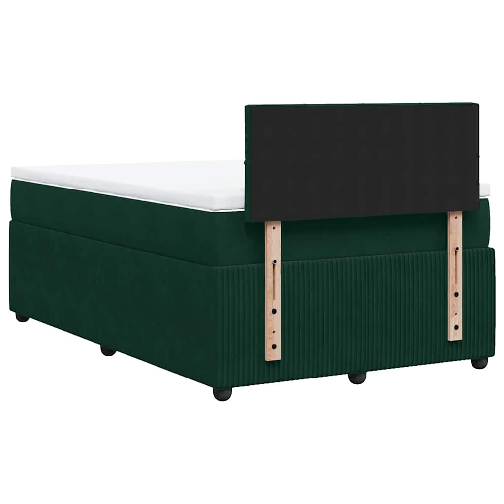 Boxspringbett mit Matratze Dunkelgrün 120x190 cm Samt