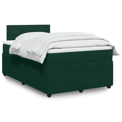 Boxspringbett mit Matratze Dunkelgrün 120x190 cm Samt