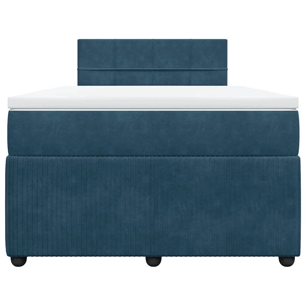 Boxspringbett mit Matratze Blau 120x190 cm Samt