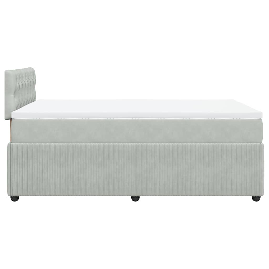 Boxspringbett mit Matratze Hellgrau 120x190 cm Samt