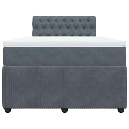 Boxspringbett mit Matratze Dunkelgrau 120x190 cm Samt