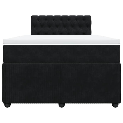 Boxspringbett mit Matratze Schwarz 120x190 cm Samt