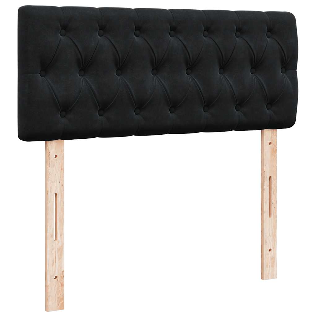 Boxspringbett mit Matratze Schwarz 120x190 cm Samt