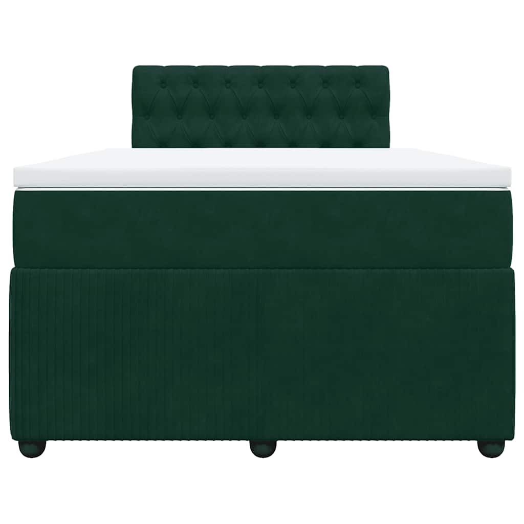 Boxspringbett mit Matratze Dunkelgrün 120x190 cm Samt
