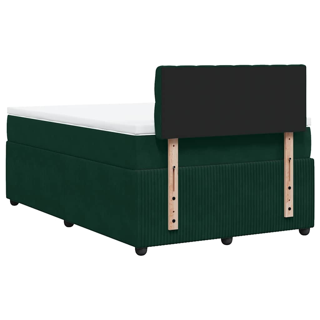 Boxspringbett mit Matratze Dunkelgrün 120x190 cm Samt