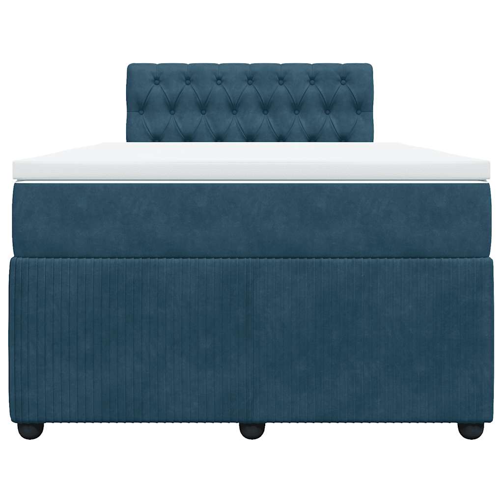 Boxspringbett mit Matratze Blau 120x190 cm Samt