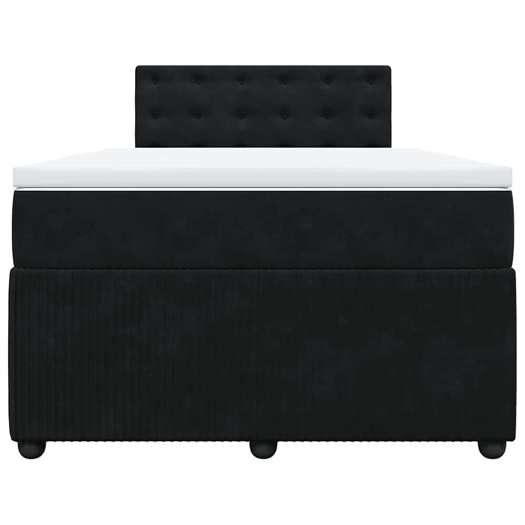 Boxspringbett mit Matratze Schwarz 120x190 cm Samt
