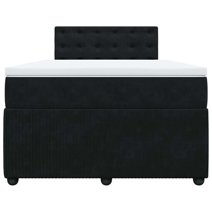 Boxspringbett mit Matratze Schwarz 120x190 cm Samt