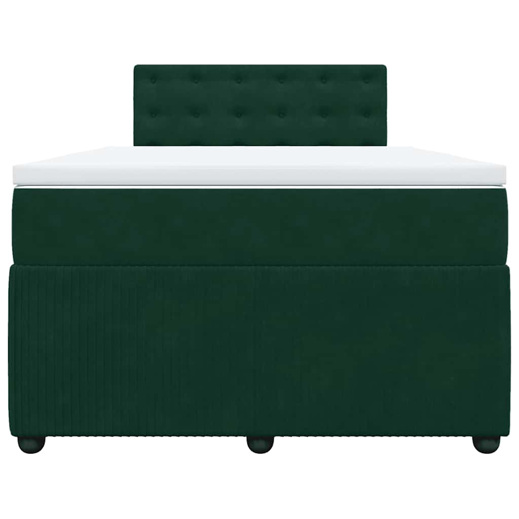 Boxspringbett mit Matratze Dunkelgrün 120x190 cm Samt