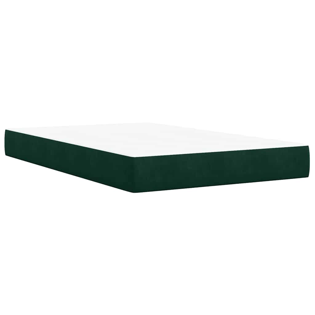 Boxspringbett mit Matratze Dunkelgrün 120x190 cm Samt
