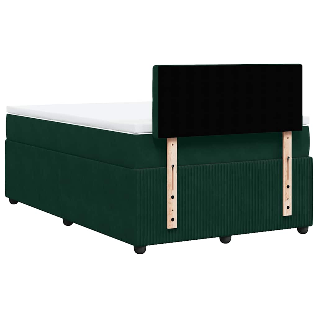 Boxspringbett mit Matratze Dunkelgrün 120x190 cm Samt