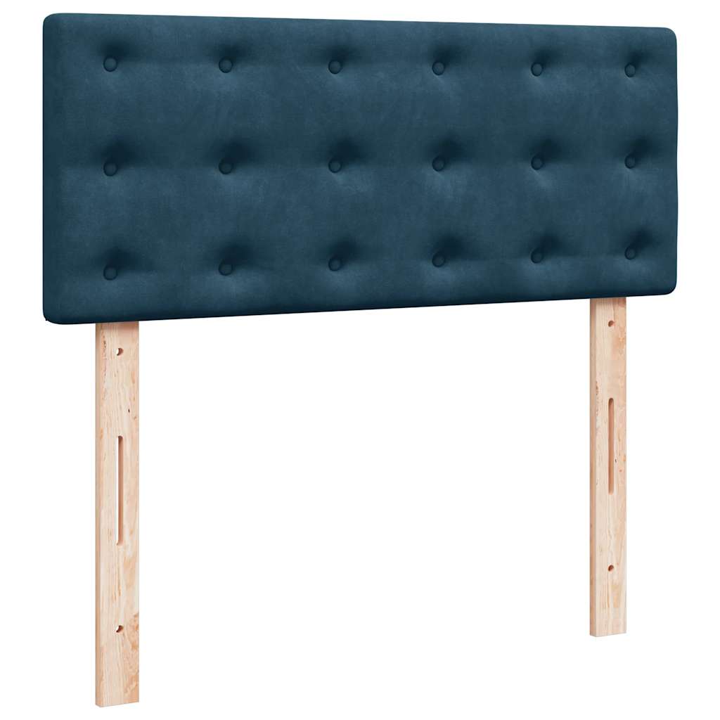 Boxspringbett mit Matratze Blau 120x190 cm Samt