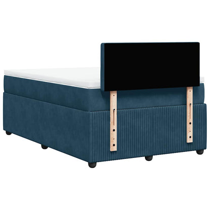Boxspringbett mit Matratze Blau 120x190 cm Samt