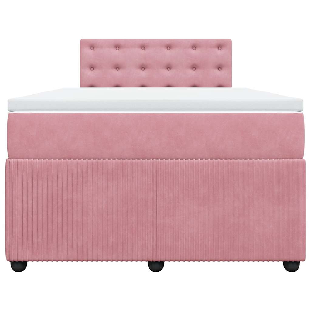 Boxspringbett mit Matratze Rosa 120x190 cm Samt