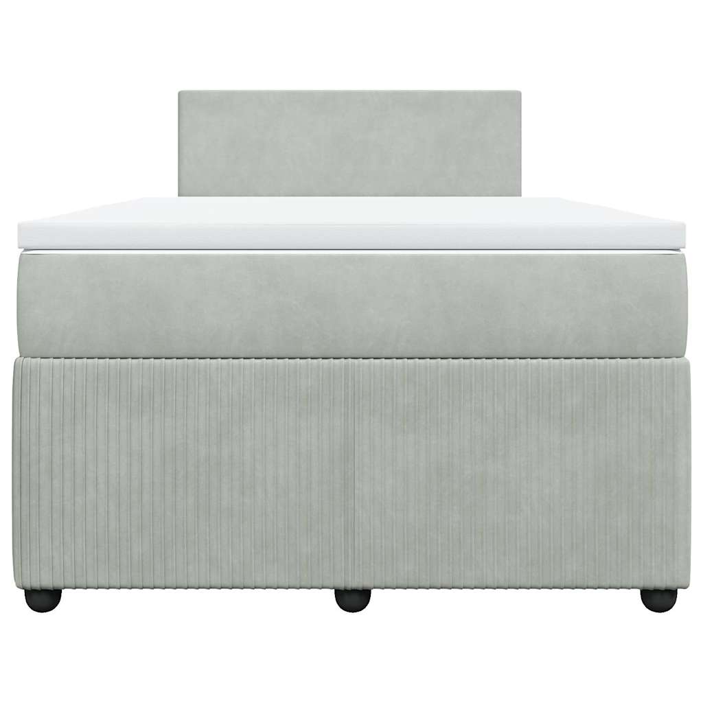 Boxspringbett mit Matratze Hellgrau 120x200 cm Samt