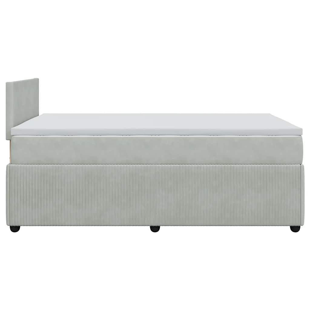 Boxspringbett mit Matratze Hellgrau 120x200 cm Samt