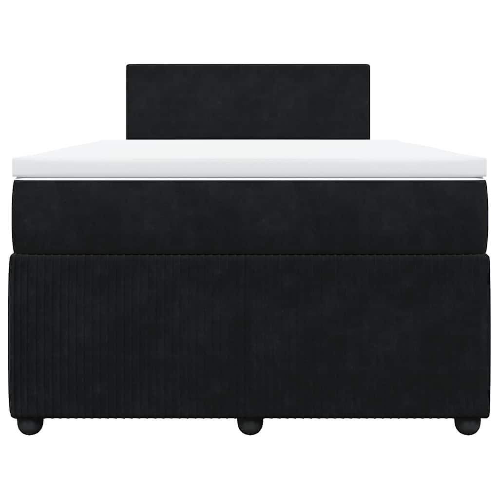 Boxspringbett mit Matratze Schwarz 120x200 cm Samt