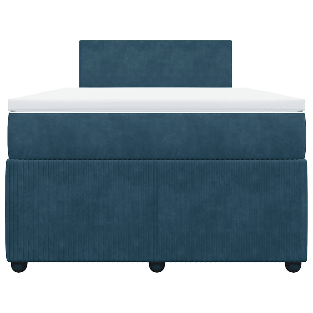 Boxspringbett mit Matratze Blau 120x200 cm Samt