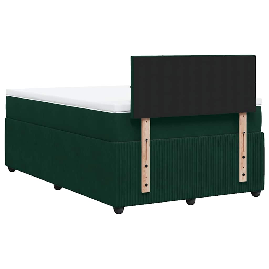 Boxspringbett mit Matratze Dunkelgrün 120x200 cm Samt