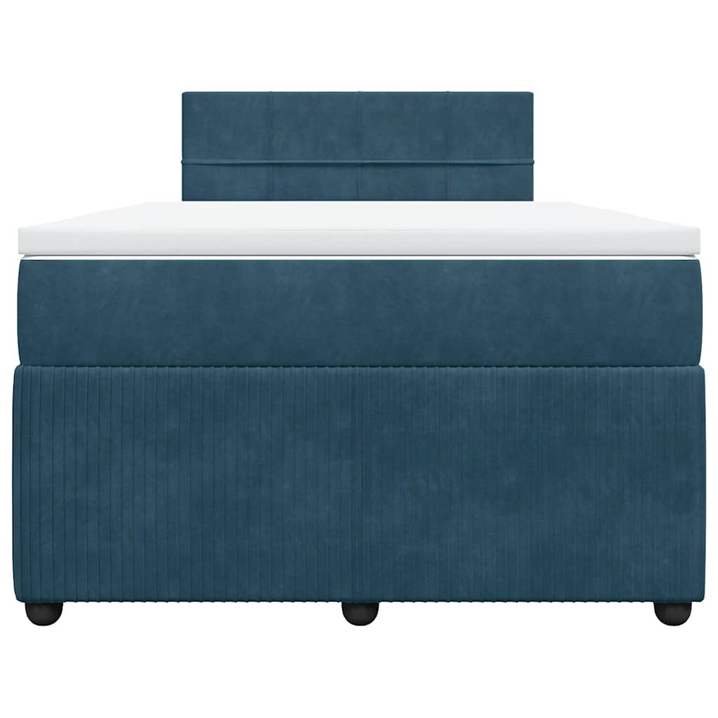 Boxspringbett mit Matratze Blau 120x200 cm Samt