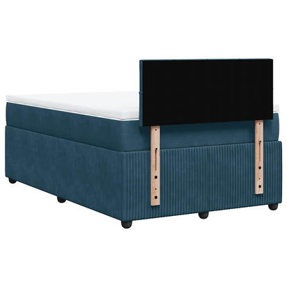 Boxspringbett mit Matratze Blau 120x200 cm Samt