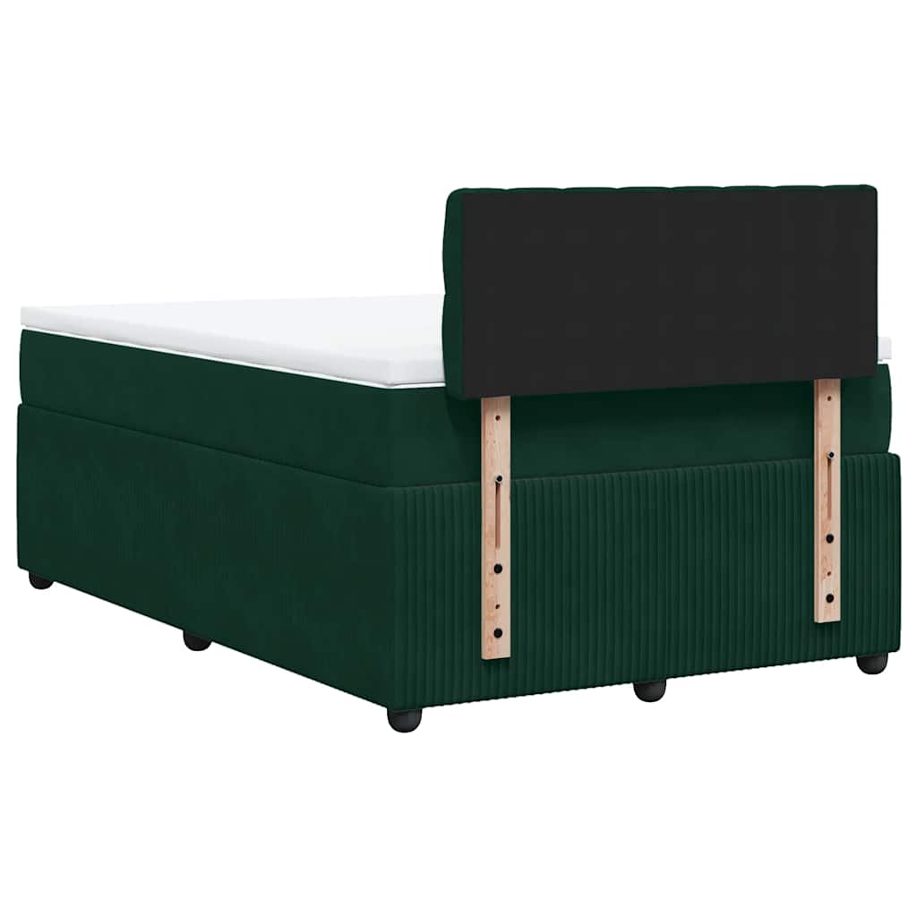 Boxspringbett mit Matratze Dunkelgrün 120x200 cm Samt