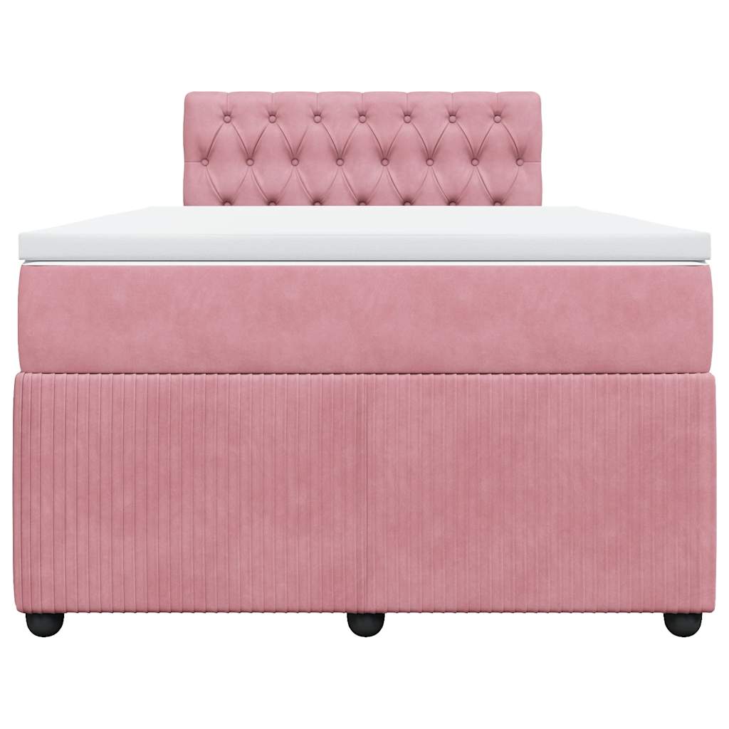 Boxspringbett mit Matratze Rosa 120x200 cm Samt