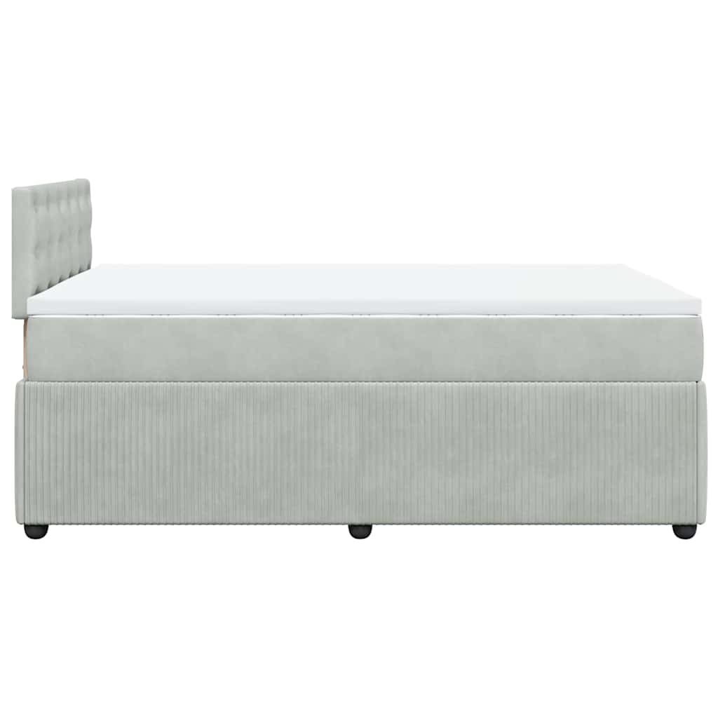 Boxspringbett mit Matratze Hellgrau 120x200 cm Samt